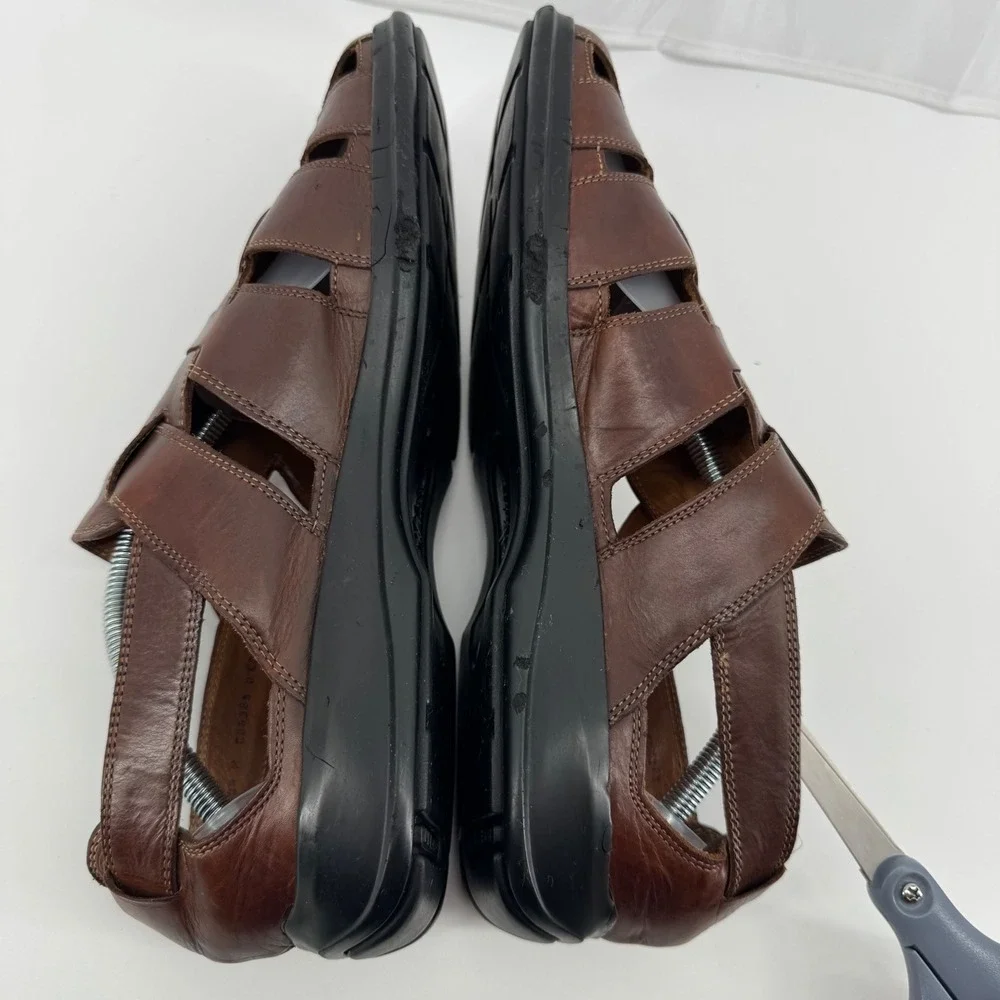 Cole Haan Caged Sandals Mens 10.5 Brown Leather C09385